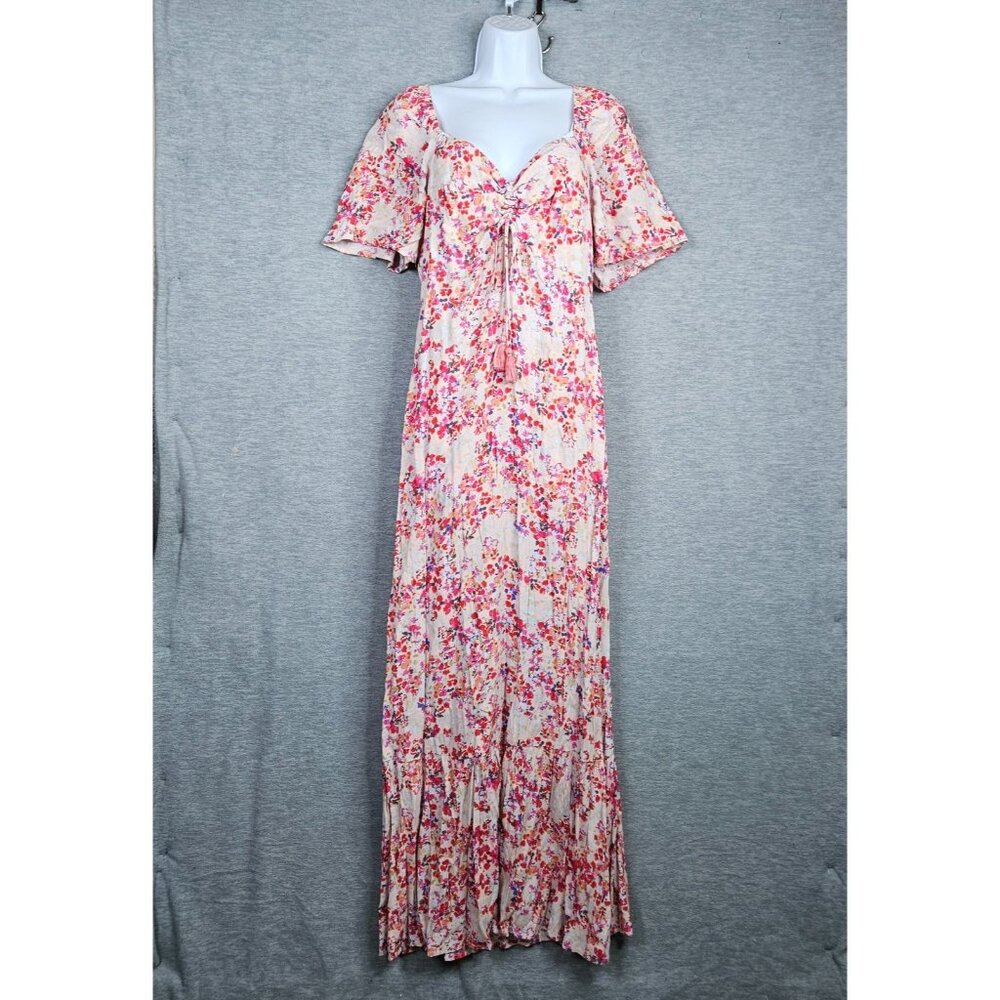 Love Stitch Women's Pink Floral Maxi Dress Size L